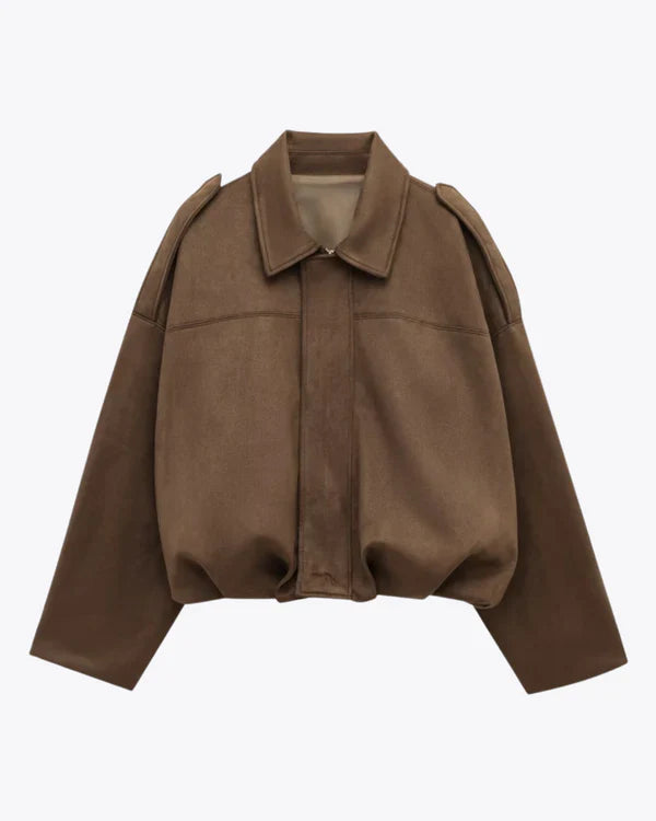 Lumiere | Faux Suede Bomber Jacket